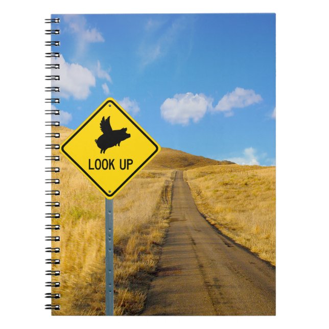 Flying Pig Sign Notebook (Front)