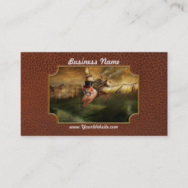 Flying Pig - Steampunk - The flying swine Business Card (Front)