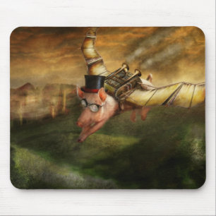 Flying Pig - Steampunk - The flying swine Mouse Pad