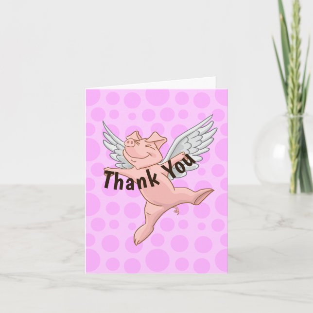 Flying Pig Thank You Card (Front)
