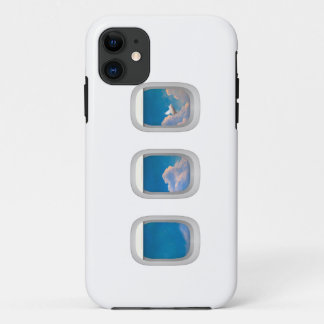 flying pig through aeroplane window iphone case
