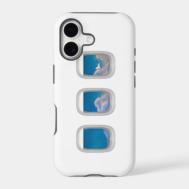 flying pig through aeroplane window iphone case (Back)