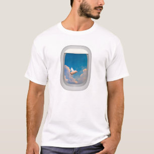flying pig through aeroplane window T-Shirt