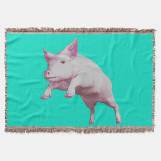 Flying Pig Throw Blanket