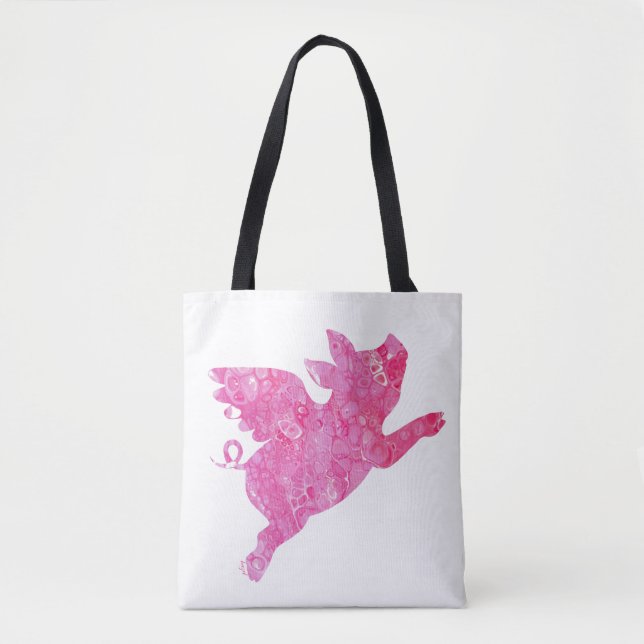 Flying Pig Tote Bag, Flying pig gifts, Bag (Front)
