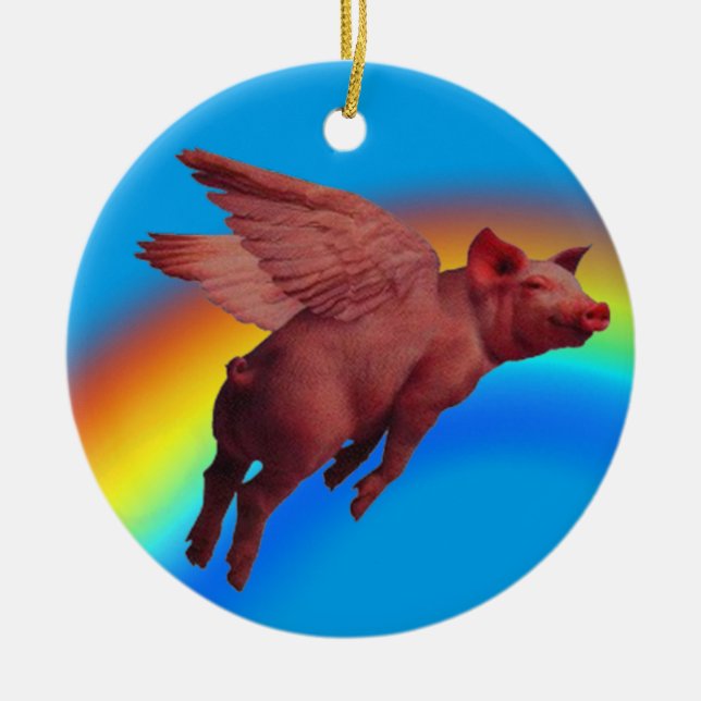 flying pig tree ornament (Front)
