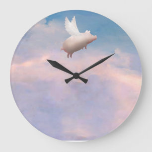 flying pig wall clock