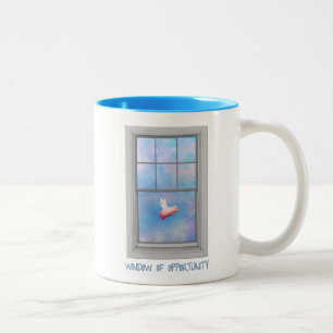 Flying Pig-Window of Opportunity Two-Tone Coffee Mug