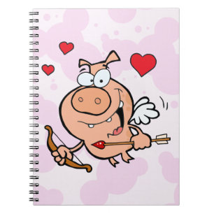 Flying Pig with Bow and Arrow Spiral Notebook