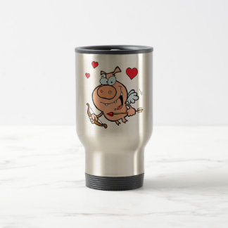 Flying Pig with Bow and Arrow Travel Mug