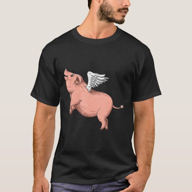 Flying Pig With Wings Fly Pig Lovers T-Shirt (Front)