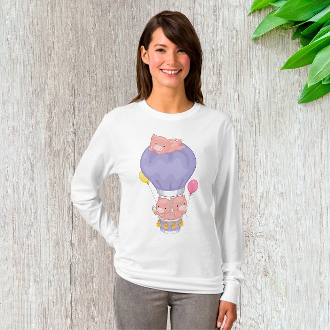 Flying Piggies in Hot Air Balloon T-Shirt (Creator Uploaded)