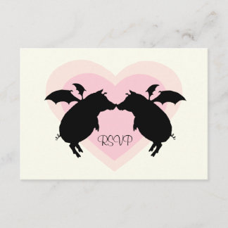 Flying piggies RSVP card