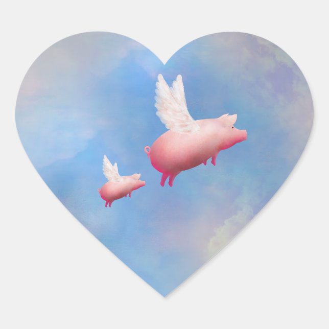 Flying piglet with her mum sticker (Front)