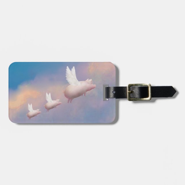 flying piglets luggage tag (Front Horizontal)