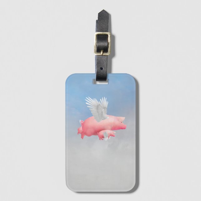 Flying Piglets Luggage Tag (Front Vertical)