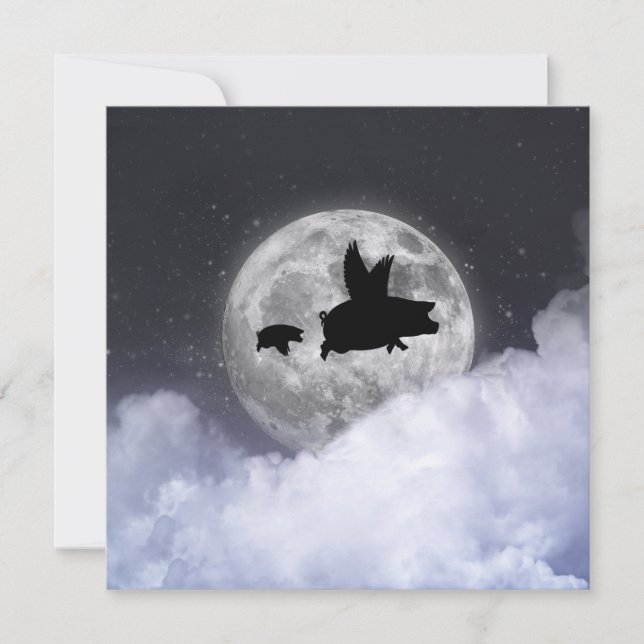Flying Piglets Note Card (Front)