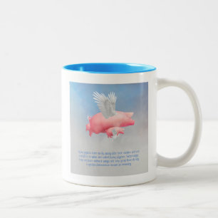 Flying Piglets Two-Tone Coffee Mug