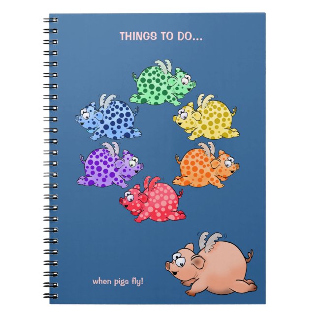 Flying pigs colour wheel notebook. spiral notebook (Front)