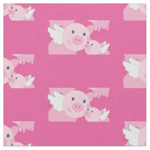 Flying Pigs Cute Baby Nursery Decor Fabric