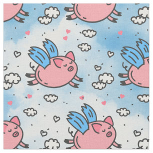 flying pigs fabric