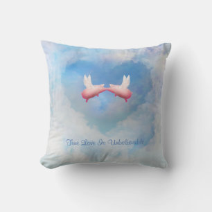 Flying Pigs Kiss-True Love Is Unbelievable Pillow