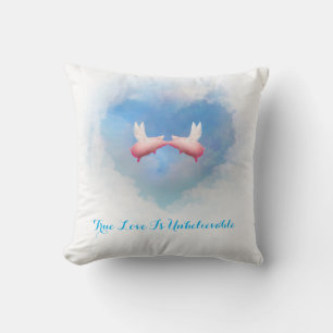 Flying Pigs Kissing-True Love Is Unbelievable Cushion