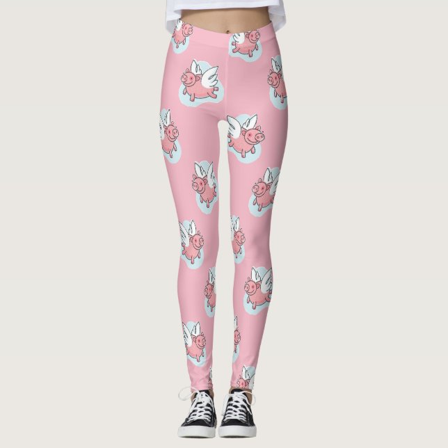 Flying Pigs L Chinese New Year 2019 Choose Colour Leggings (Front)