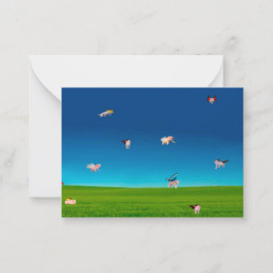 Flying Pigs Notecard