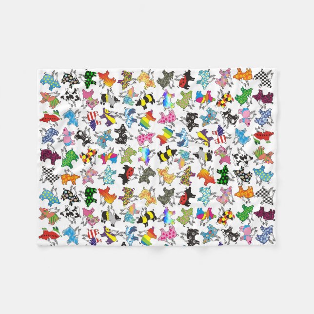 Flying pigs on a fleece blanket (Front (Horizontal))