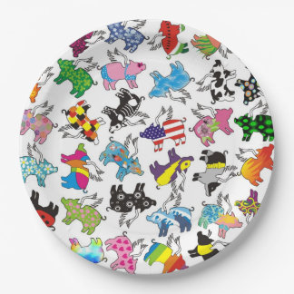 Flying pigs on a paper plate