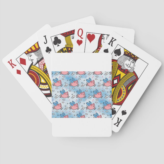 flying pigs playing cards (Back)