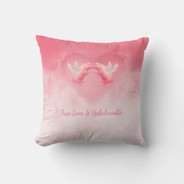 Flying Pigs Unbelievable Love Cushion (Front)