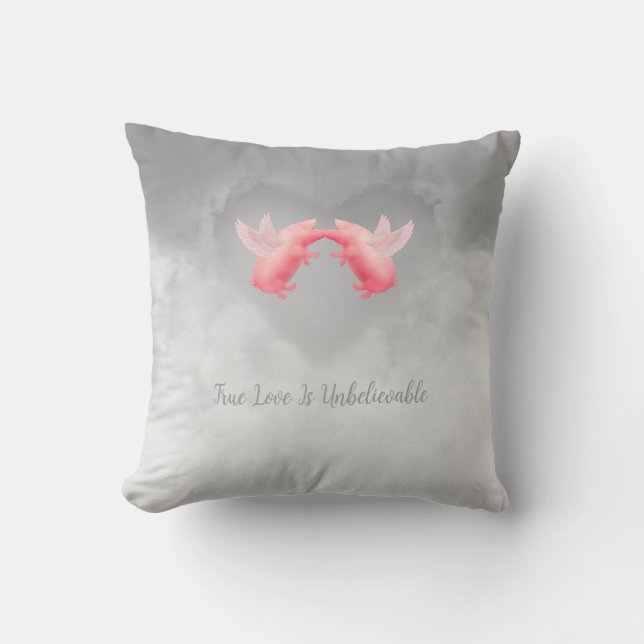 Flying Pigs Unbelievable Love Cushion (Front)