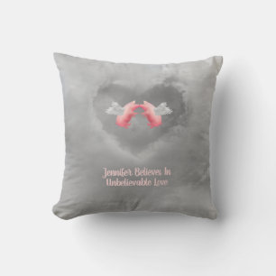 Flying Pigs Unbelievable Love Personalised Cushion