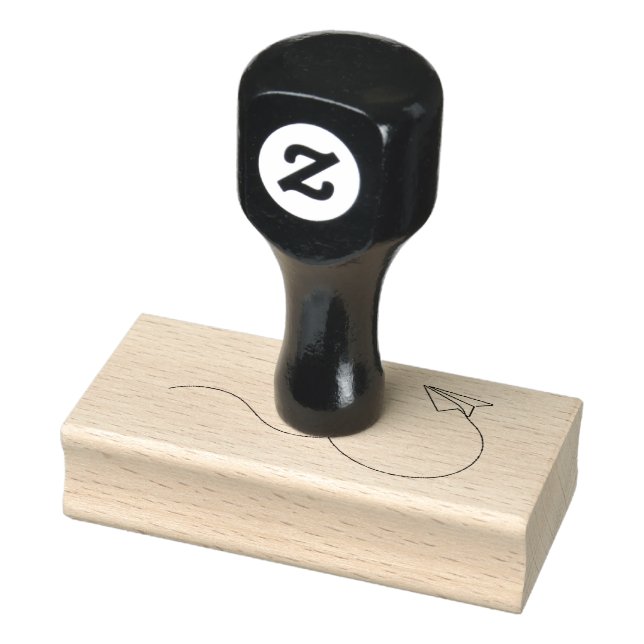 flying plane drawn by hand rubber stamp (Stamp)