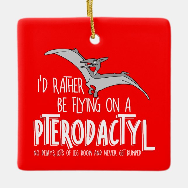 Flying Pterodactyl Dinosaur Airline Ceramic Orname Ornament (Front)