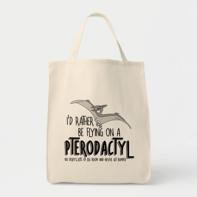 Flying Pterodactyl Dinosaur Airline  Tote Bag (Front)