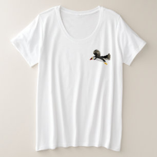 Flying Puffin Art Plus Size T-Shirt