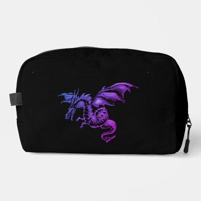Flying Purple Dragon Against Black Dopp Kit (Front)