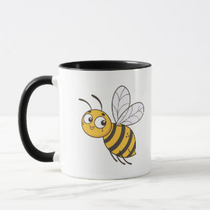 Flying queen honey bee mug