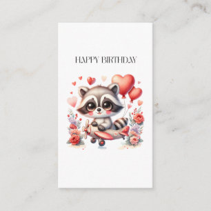 Flying Racoon Birthday Enclosure Card