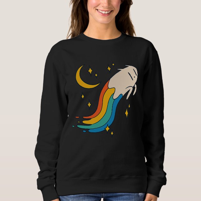 Flying Rainbow Cat Meme Cat Emo Soft Grunge EGirl Sweatshirt (Front)