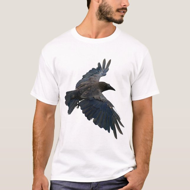 Flying Raven Corvid-lover T-Shirt (Front)
