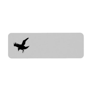 Flying Raven Silhouette Return Address Label