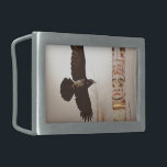 Flying Raven & Totem-Pole Fantasy Art Rectangular Belt Buckle<br><div class="desc">"Flight of the Raven Spirit" fantasy design by Skye Ryan-Evans © An ebony-black Raven flies across the gaze of a sacred Totem Pole. He is the Raven Spirit and keeps watch over things that are not of this World. A powerful image with a spiritual message for Crow and Raven-lovers. 25%...</div>