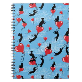 Flying red balloons notebook