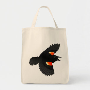 Flying Red-winged Blackbird Tote Bag