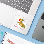 Flying Reindeer Christmas<br><div class="desc">* Illustration of a cute little flying reindeer, with a touch of holly near his antler. Flying to your home, soon! *! * Several size options and choose matte glossy or transparent! * Add your text, family name, event, year or short message, or remove text option. * Use for decorating...</div>