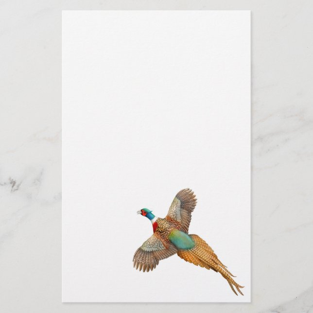 Flying Ringneck Pheasant Stationery (Front)